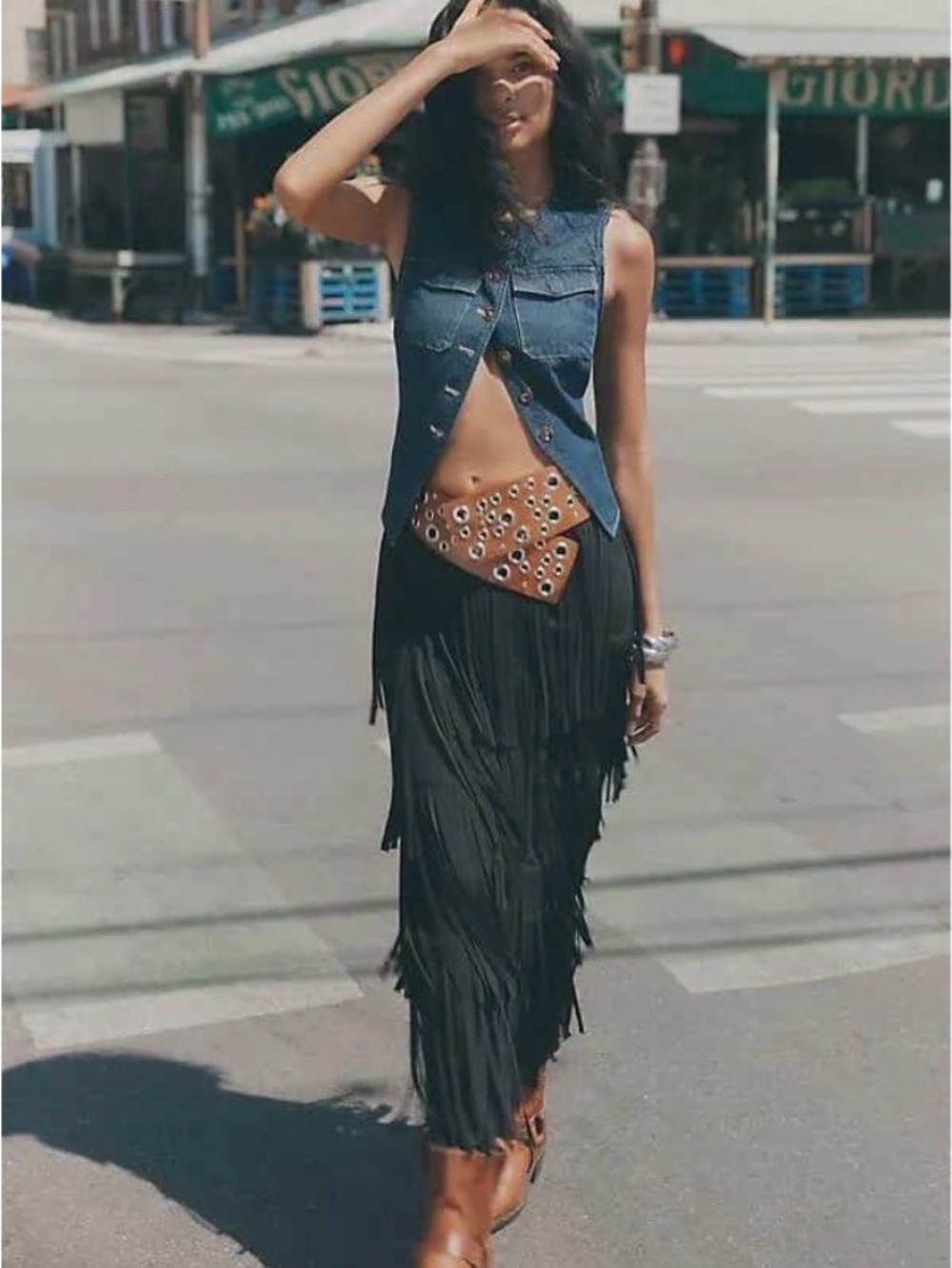 Anthropologie x Mare Mare Tailored Denim Vest Womens XXS - Picture 2 of 6
